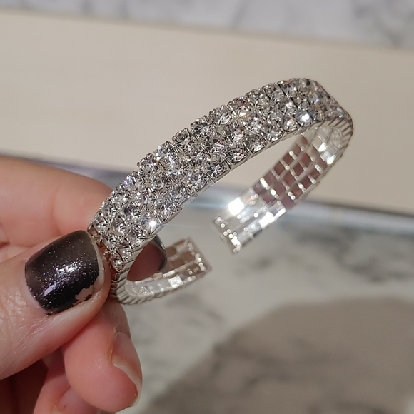 Rhinestone Cuff Bracelet - Picture 4 of 5